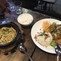 Bamboo clay pot and chicken in tamarind sauce  at Red Chilli in Hue