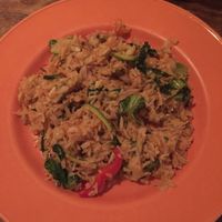 Vegan fried rice with colourful peppers and vegetables at Appaloosa in Mykonos