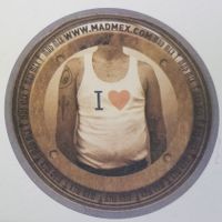 Their goofy sticker/ logo at Mad Mex in Erie