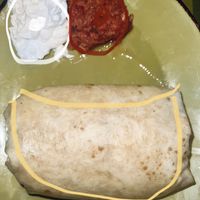 One happy thicc (vegan) burrito  at Mad Mex in Erie