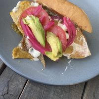 Torta de chilaquiles   at FOREVER in Mexico City
