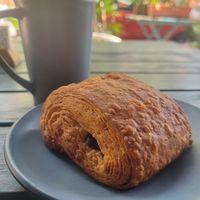 Chocolate Croissant & Red Velvet Latte at FOREVER in Mexico City