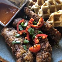 Chikn and waffles  at FOREVER in Mexico City