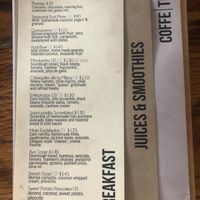 Breakfast menu  at FOREVER in Mexico City