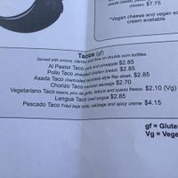 menu at Mexican Kitchen in New Paltz