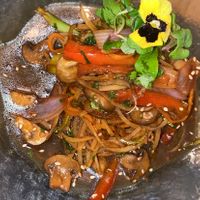 Vegan pasta  at Organika in Cusco