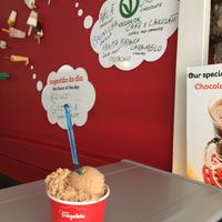 Check out the sign too. at Gelados Fragoleto in Lisbon