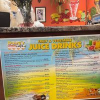 juice menu at Daisy's Catering Cafe in South Holland