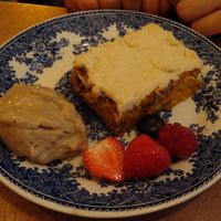 Carrot cake, earl grey dessert at Dune in Paris