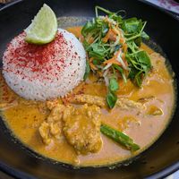 Vegan 'chicken' coconut curry at Wagamama in Canterbury