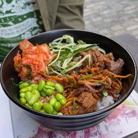 Pulled shiitake donburi at Wagamama in Canterbury
