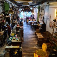 Interior at Recyclo Bike Cafe in Malaga