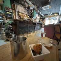 Empenada in natural habitat  at Recyclo Bike Cafe in Malaga