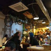 the bar at Recyclo Bike Cafe in Malaga