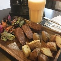 Vegan chorizo at Recyclo Bike Cafe in Malaga