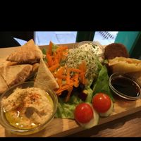 selection of starters all vegan  at Vegetalia - Born in Barcelona