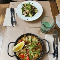 Vegan paella and superfood bowl   at Vegetalia - Born in Barcelona
