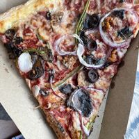 Vegan tempeh pizzaa  at Whole Foods Market in Louisville