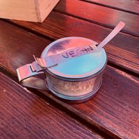 Vegan parmesan at Rifugio Vajolet in Vigo Di Fassa