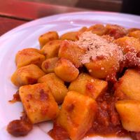 Gnocchi di polenta al ragù di soia at Rifugio Vajolet in Vigo Di Fassa