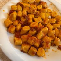 Gnocchi di polenta e ragù di soia at Rifugio Vajolet in Vigo Di Fassa
