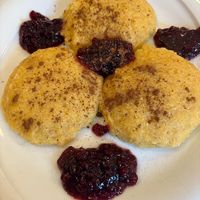 Polenta, cannella e marmellata at Rifugio Vajolet in Vigo Di Fassa