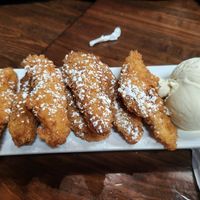 dessert plantains with coconut milk ice cream at Camino Real Kitchen and Tequila in Bakersfield