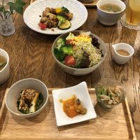 Salad set lunch next to the weekly set lunch.  at Apprivoiser Whole Food Cafe in Kyoto