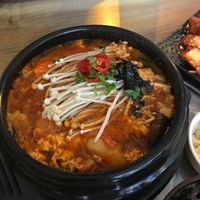 Soondubu Jjigae- spicy tofu stew with egg at The Boneless Kitchen - 无骨厨房 in Central Singapore