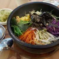 dolsot bibimbap (mixed rice and veg in a hot pot) at The Boneless Kitchen - 无骨厨房 in Central Singapore