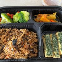 Kale tofu with black truffle rice. Remb to request no eggs for the fried rice  at elemen 元素 - Millenia Walk in Central Singapore