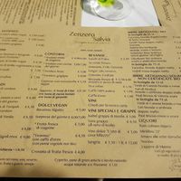Menù  at Zenzero e Salvia in Catania