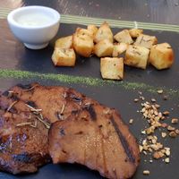 Seitan, potatoes and dip. at Cavoli Nostri in Naples