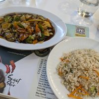 Fried rice with black bean sauce vegetables at Beijing to Bali in Crete