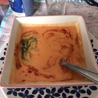A different version of the classic gazpacho  at The V Factor in Lanzarote