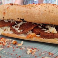 Bocadillo de txorixo at The V Factor in Lanzarote