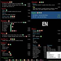 English menu!  at The V Factor in Lanzarote