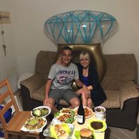 Newly engaged couple, Petr and Klara just about to enjoy their first vegan meal   at The V Factor in Lanzarote