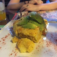 We shared a Spanish omelette for starters  at The V Factor in Lanzarote