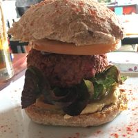 Standard burger  at The V Factor in Lanzarote