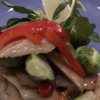 Pan seared soy chicken with citrus sauce and veggies at Herban Fix Vegan Kitchen in Atlanta