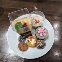 Brunch dessert plate at Herban Fix Vegan Kitchen in Atlanta