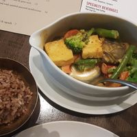 Creamy tofu broth at Herban Fix Vegan Kitchen in Atlanta