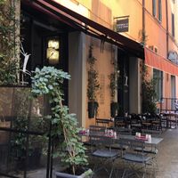Outside seating area  at Botanica Lab in Bologna