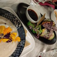 Overview with pumpkin gnocchi in the background at Botanica Lab in Bologna
