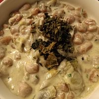 Gnocchi pink with anchovies (amazing) at Botanica Lab in Bologna