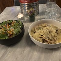 Pici with spelt and salad  at Botanica Lab in Bologna