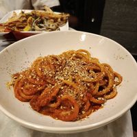 Pici all'nduja at Botanica Lab in Bologna