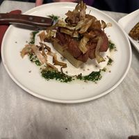 Steak and potatoes   at Botanica Lab in Bologna