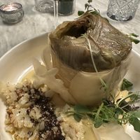 Artichoke in phyllo dough with saffron cream 🥰  at Botanica Lab in Bologna